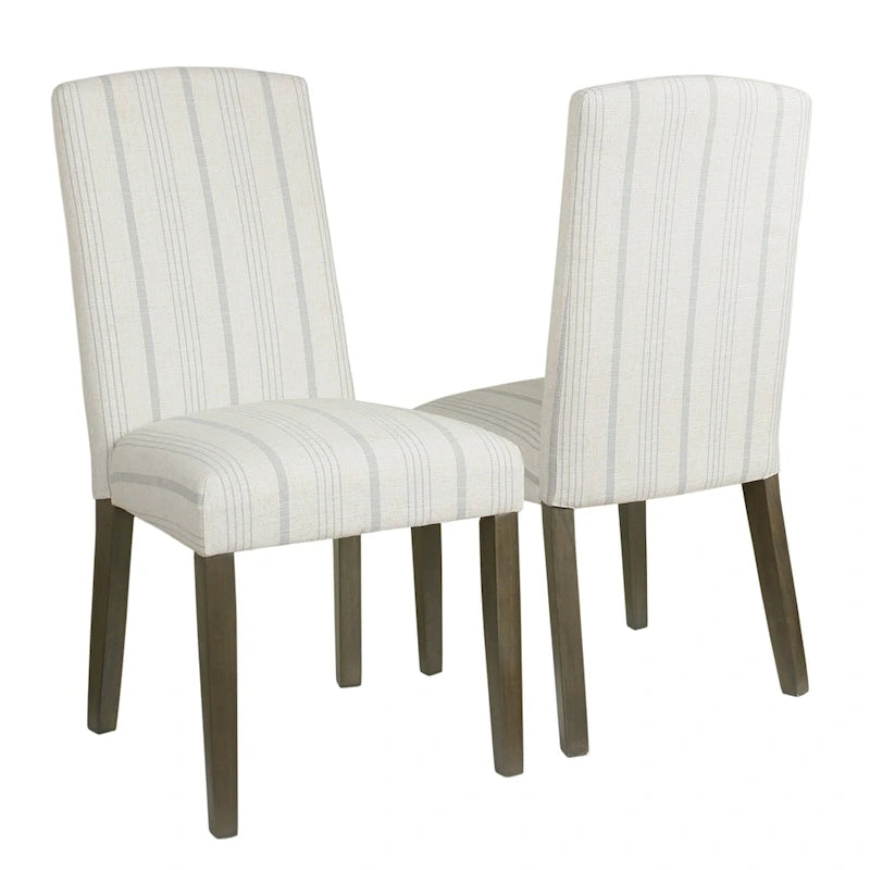 HomePop Classic Parsons Dining Chair - Dove Grey Stripe (Set of 2)