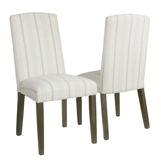 HomePop Classic Parsons Dining Chair - Dove Grey Stripe (Set of 2)
