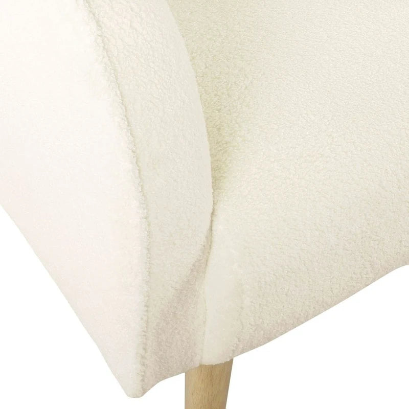 HomePop Sherpa Accent Chair with Wood Legs - Cream