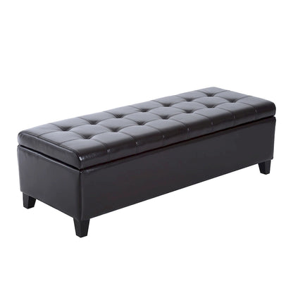 51-inch PU Leather Tufted Storage Ottoman Bench - 19*50.25*16