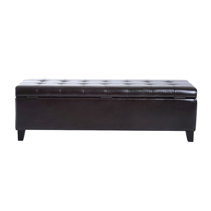 51-inch PU Leather Tufted Storage Ottoman Bench - 19*50.25*16