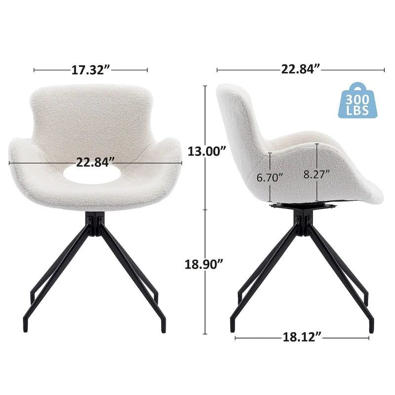 Swivel Dining Accent Chairs Set of 2 - N/A