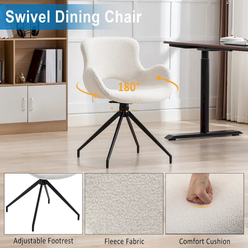 Swivel Dining Accent Chairs Set of 2 - N/A