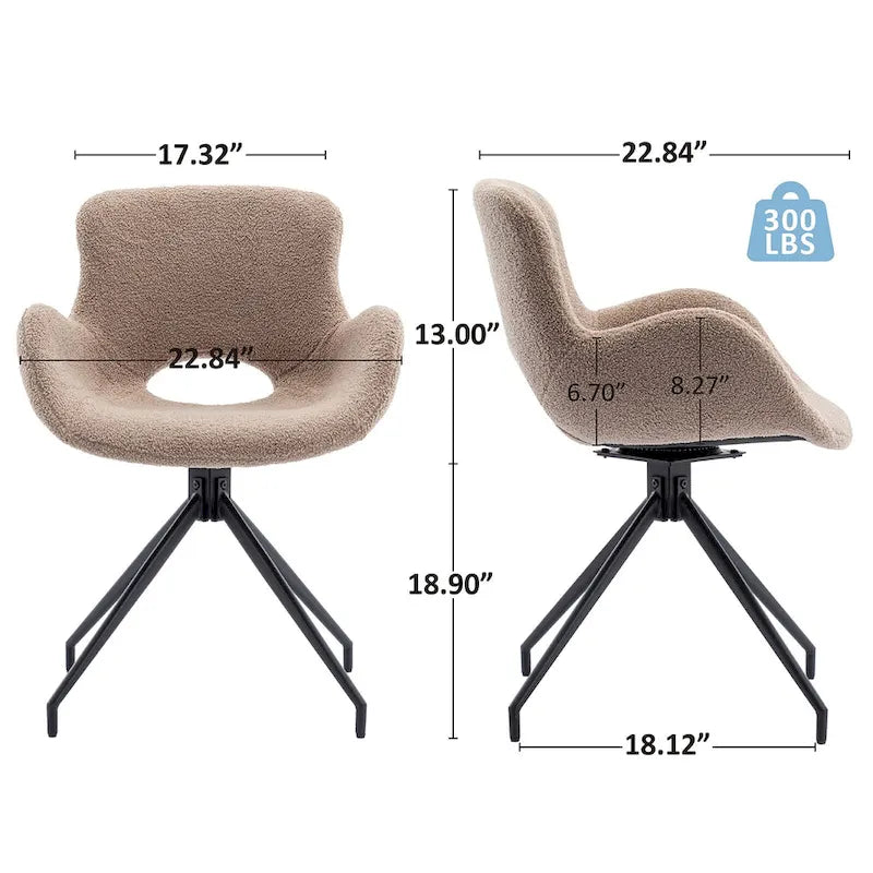 Swivel Dining Accent Chairs Set of 2 - N/A