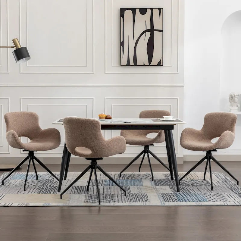 Swivel Dining Accent Chairs Set of 2 - N/A