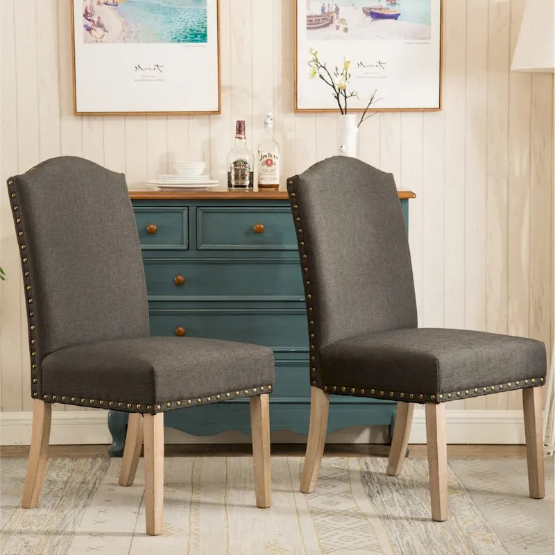 Roundhill Furniture Mod Urban Solid Wood Upholstered Parson Chairs (Set of 2)