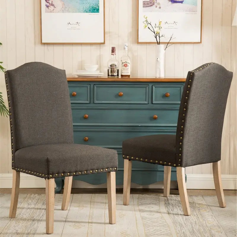 Roundhill Furniture Mod Urban Solid Wood Upholstered Parson Chairs (Set of 2)