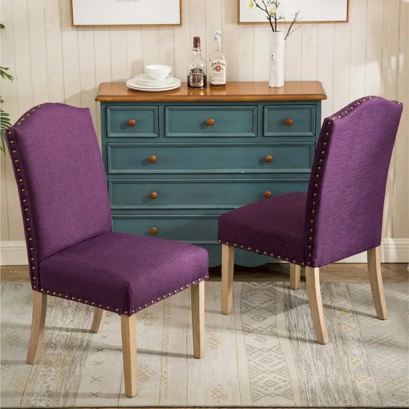 Roundhill Furniture Mod Urban Solid Wood Upholstered Parson Chairs (Set of 2)