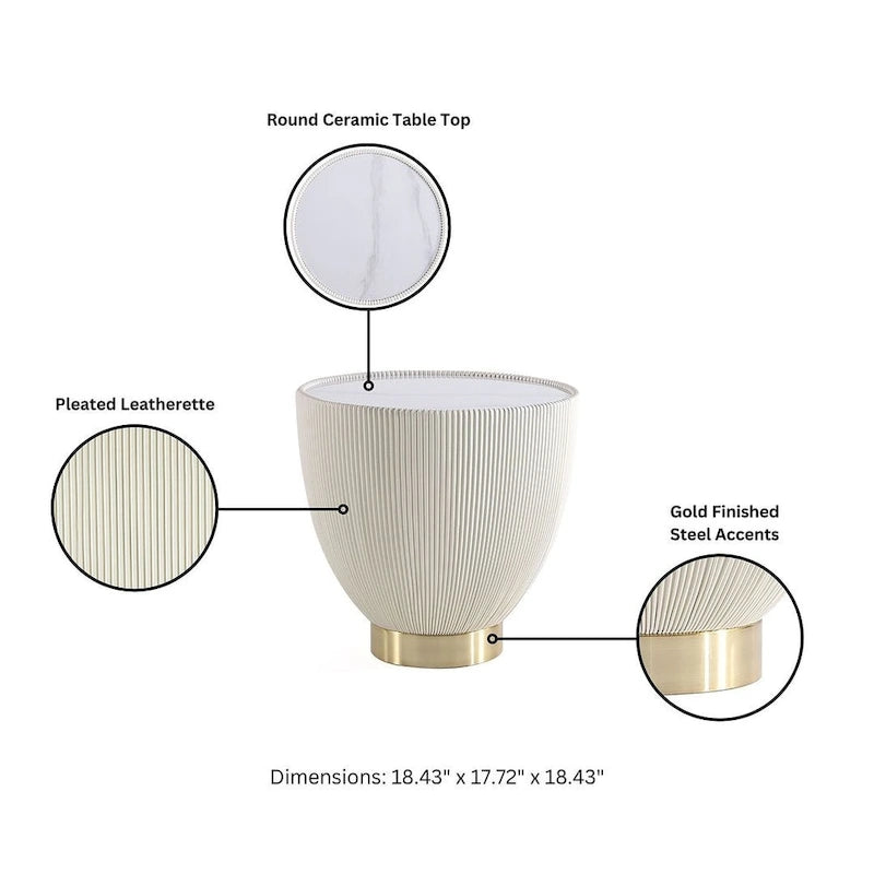 Manhattan Comfort Modern Anderson 2.0 Upholstered End Table