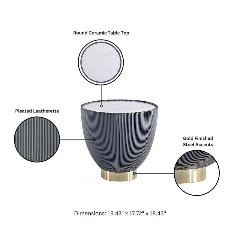 Manhattan Comfort Modern Anderson 2.0 Upholstered End Table