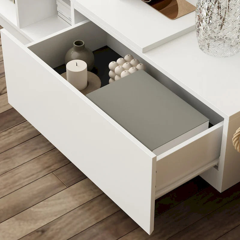 94.5 TV Stand Efficient Cable Management and Spacious Storage Console