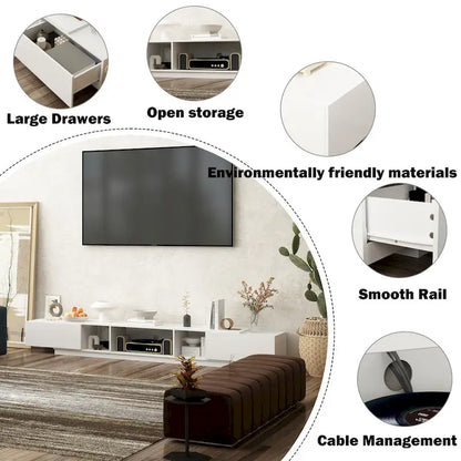 94.5 TV Stand Efficient Cable Management and Spacious Storage Console