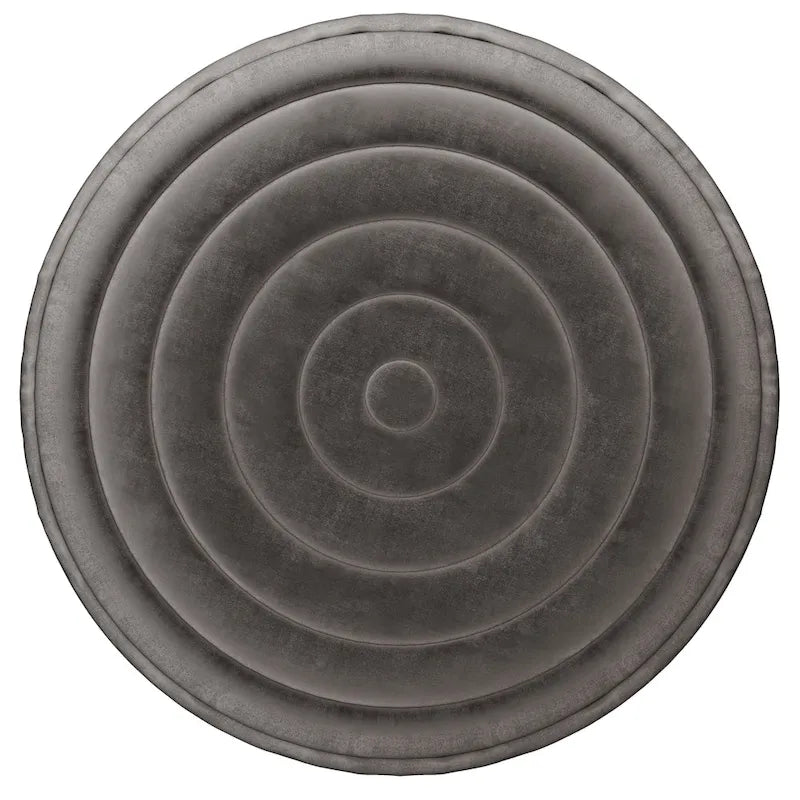 WYNDENHALL Anna Boho Round Pouf in Velvet Fabric