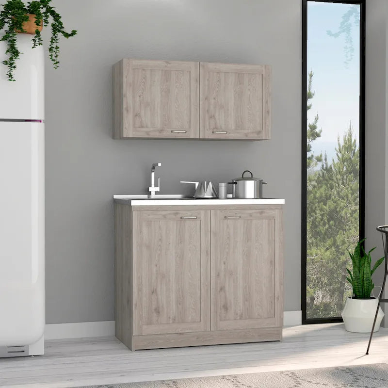 TUHOME Zurich Cabinet Set with 2 Inner Shelves - N/A