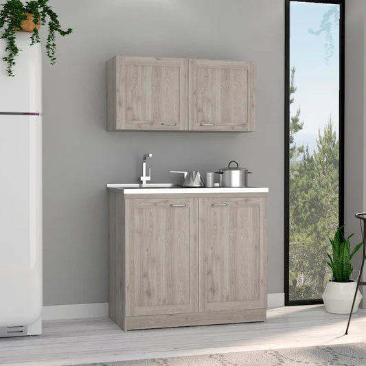 TUHOME Zurich Cabinet Set with 2 Inner Shelves - N/A