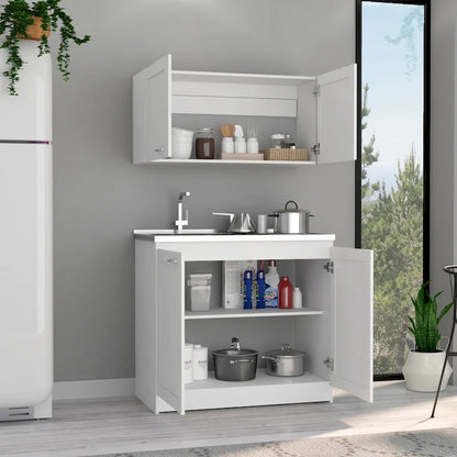 TUHOME Zurich Cabinet Set with 2 Inner Shelves - N/A