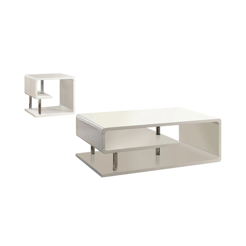 Inomata Contemporary 47-inch Wood Open-Shelf 2-Piece Coffee Table and End Table Set by Furniture of America