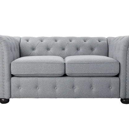 Corvus Aleksis 2-piece Tufted Rolled Arm Chesterfield Sofa and Loveseat Set