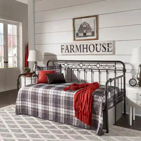 Darren Antique Dark Bronze Metal Daybed with Trundle by iNSPIRE Q Classic