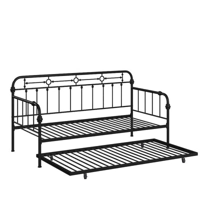 Darren Antique Dark Bronze Metal Daybed with Trundle by iNSPIRE Q Classic