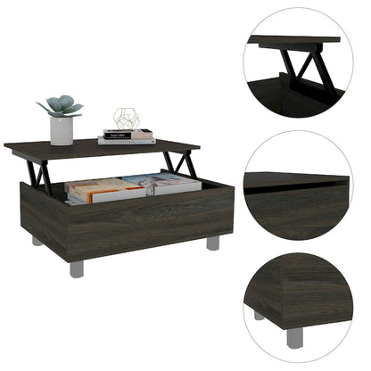 TUHOME Gambia Coffee Table with Lift Top, Concealed Storage and 4 Legs