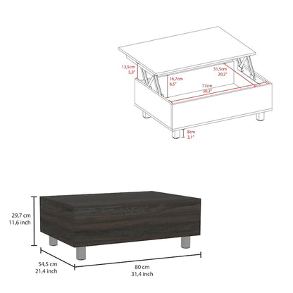 TUHOME Gambia Coffee Table with Lift Top, Concealed Storage and 4 Legs