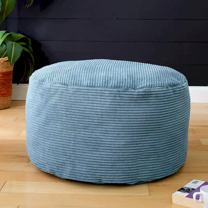 Sorra Home Indoor Corduroy Large Round Pouf/Ottoman