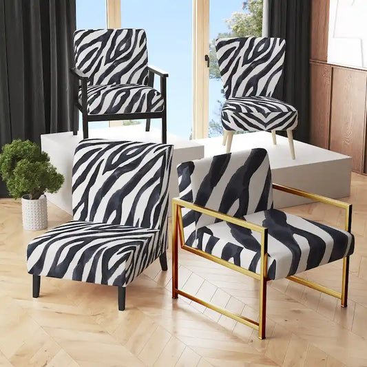 Designart Zebra Striped  Upholstered Cabin & Lodge Accent Chair and Arm Chair
