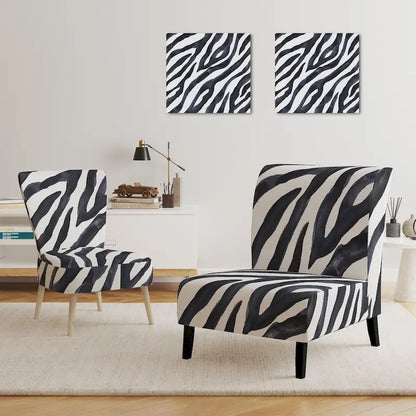 Designart Zebra Striped  Upholstered Cabin & Lodge Accent Chair and Arm Chair