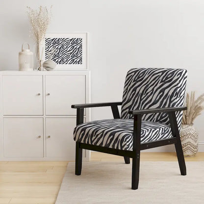 Designart Zebra Striped  Upholstered Cabin & Lodge Accent Chair and Arm Chair