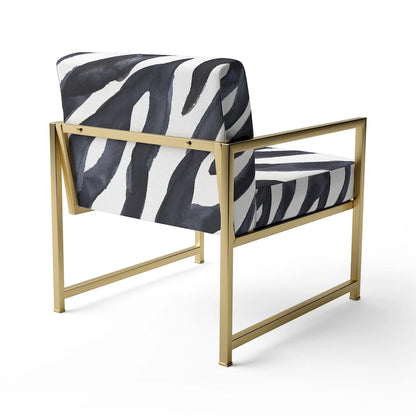 Designart Zebra Striped  Upholstered Cabin & Lodge Accent Chair and Arm Chair