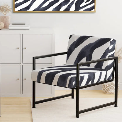 Designart Zebra Striped  Upholstered Cabin & Lodge Accent Chair and Arm Chair