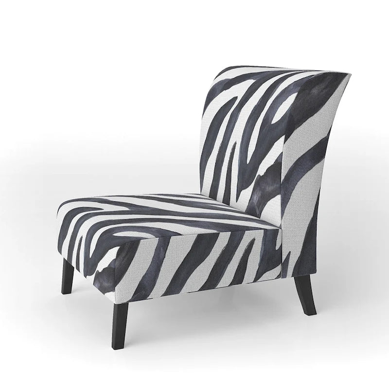 Designart Zebra Striped  Upholstered Cabin & Lodge Accent Chair and Arm Chair