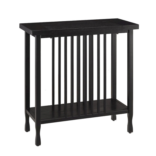 Carbon Loft Peter Matte Black Slatted Narrow Chairside Table