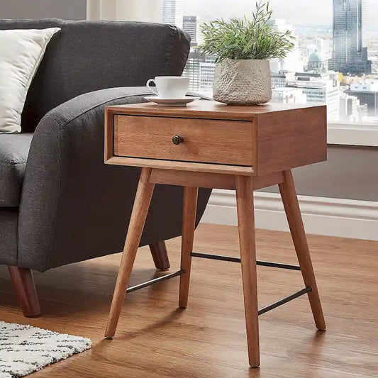 Aksel Wood 1-drawer End Table by iNSPIRE Q Modern