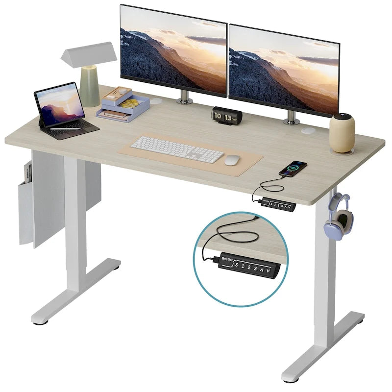Standing Desk Electric Ergonomic Office Desk Computer Desk Height Adjustable Table with USB Port