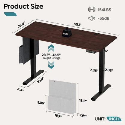 Standing Desk Electric Ergonomic Office Desk Computer Desk Height Adjustable Table with USB Port