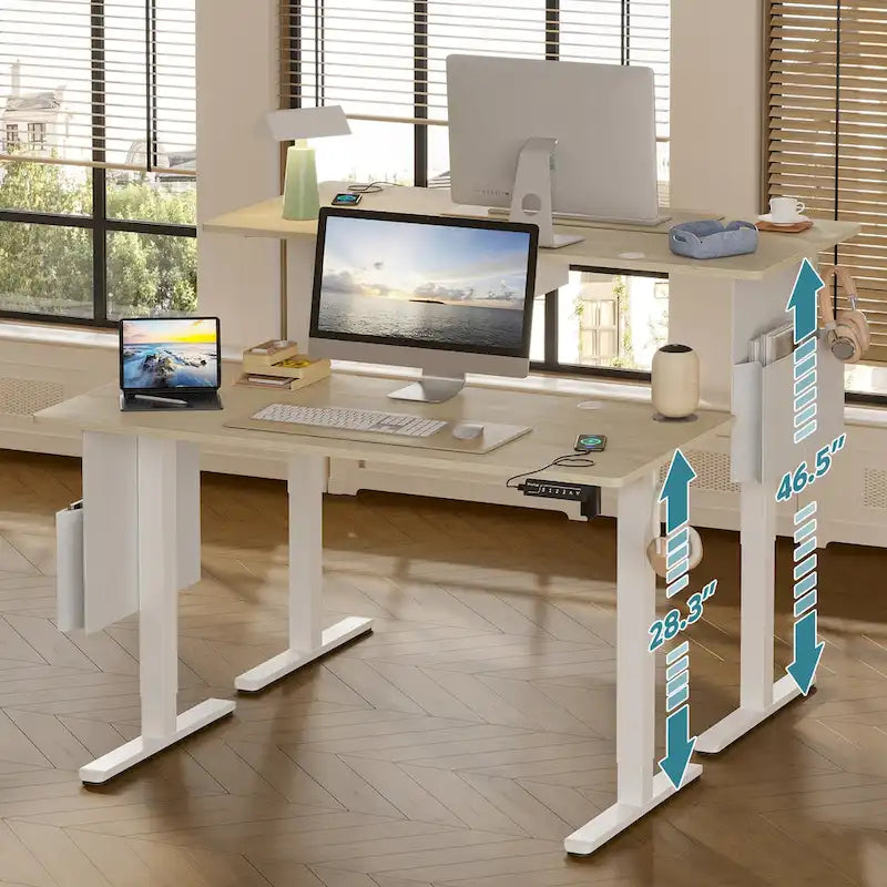 Standing Desk Electric Ergonomic Office Desk Computer Desk Height Adjustable Table with USB Port