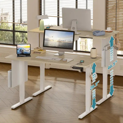 Standing Desk Electric Ergonomic Office Desk Computer Desk Height Adjustable Table with USB Port