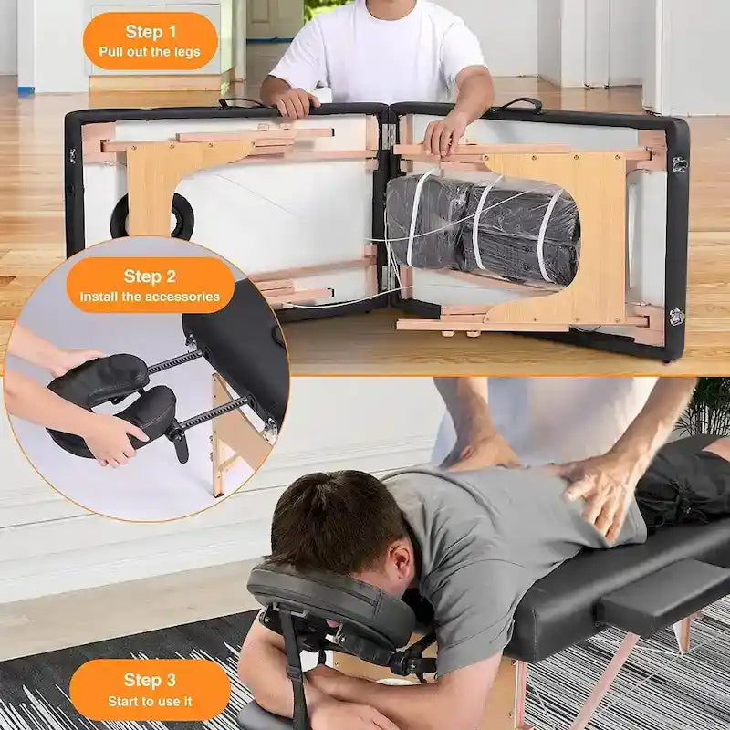 Massage Table 84 Inches Long Portable with Carry Case Table