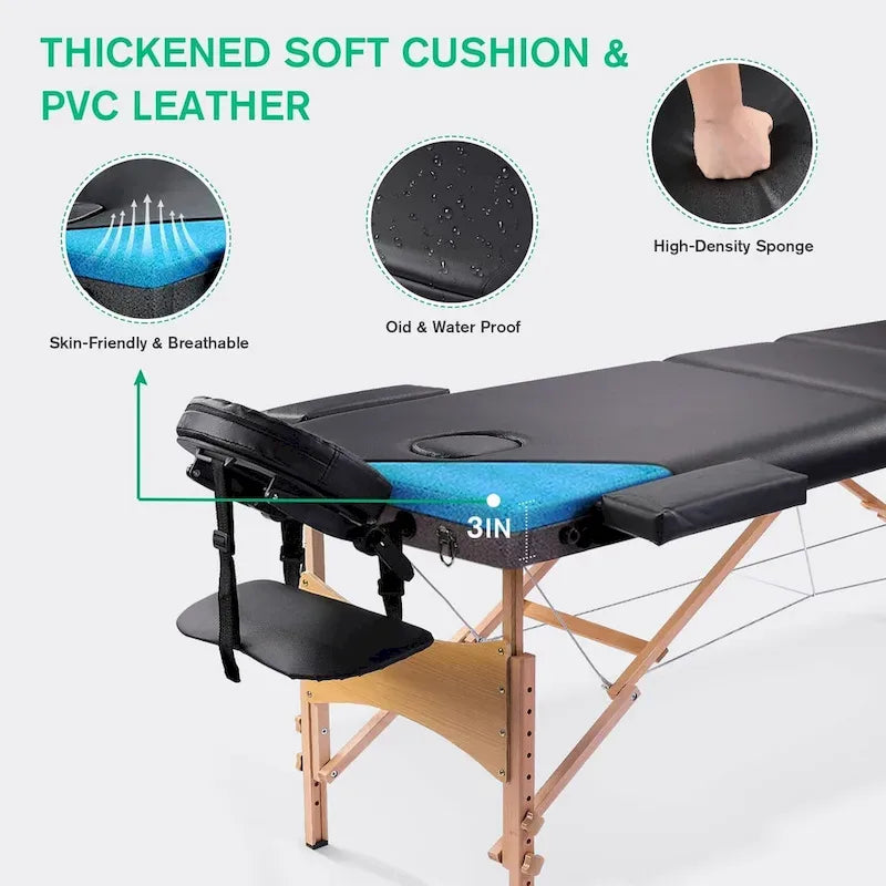 Massage Table 84 Inches Long Portable with Carry Case Table