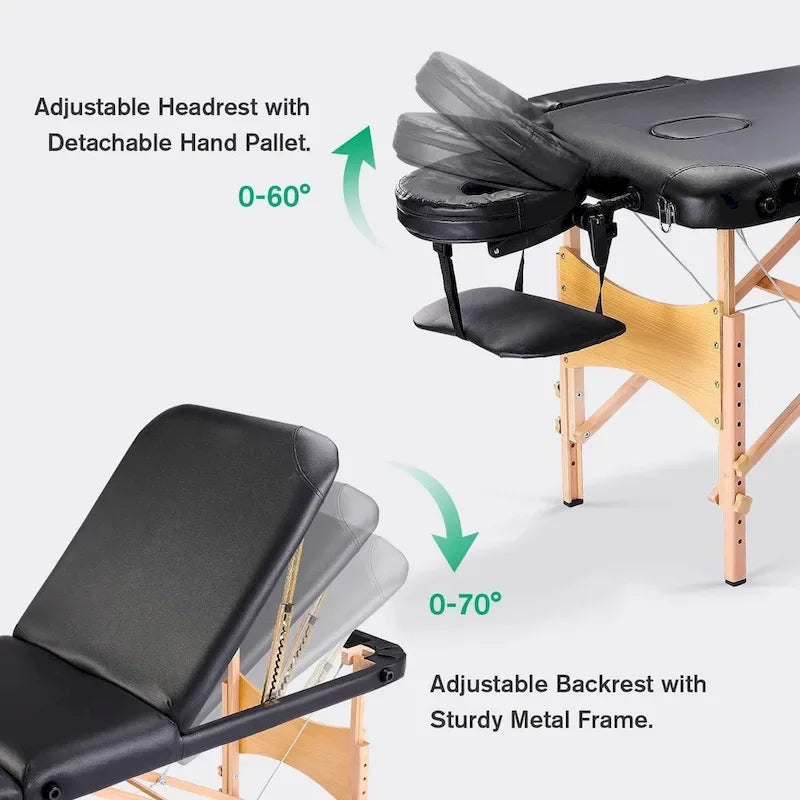 Massage Table 84 Inches Long Portable with Carry Case Table