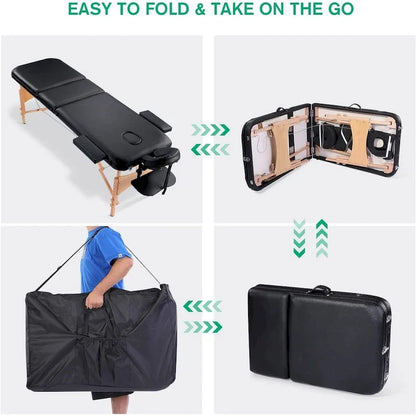 Massage Table 84 Inches Long Portable with Carry Case Table