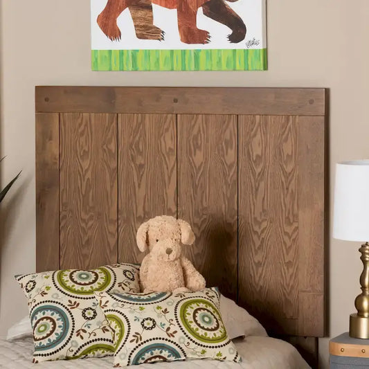 Patwin Transitional Ash Walnut Finished Wood Headboard