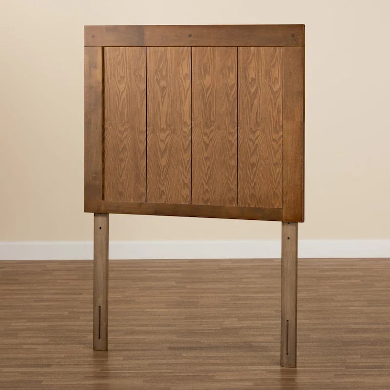 Patwin Transitional Ash Walnut Finished Wood Headboard