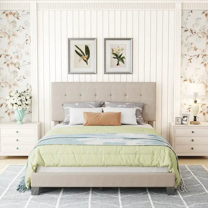 Upholstered Tufted Bed