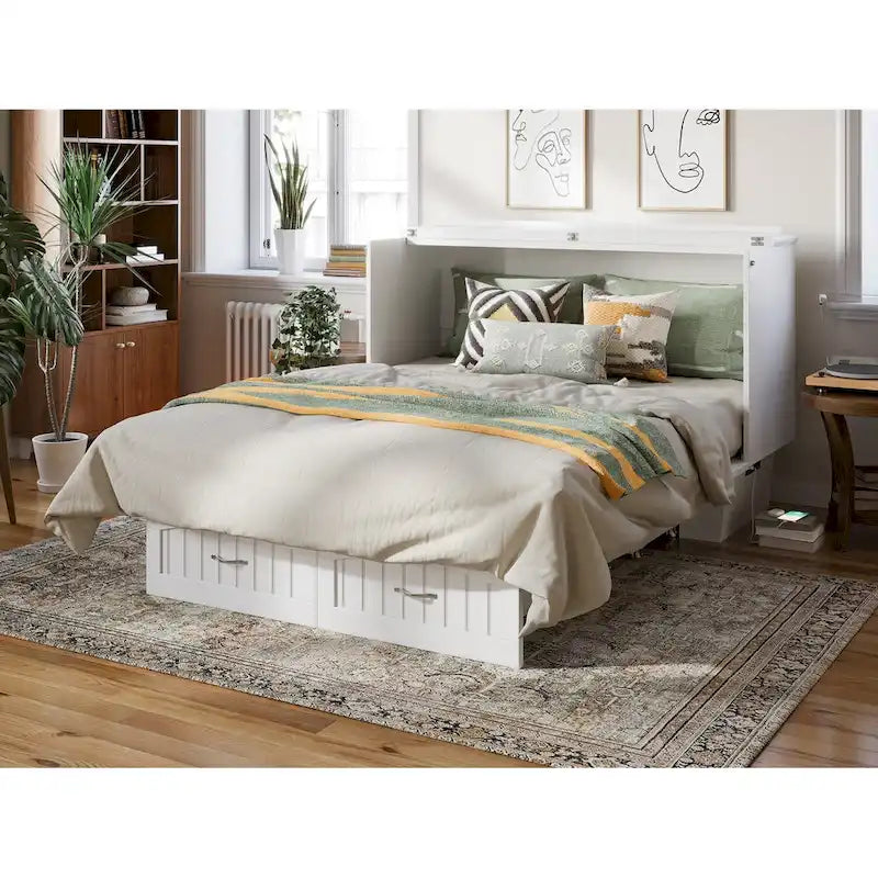 Sydney Queen Solid Wood Murphy Bed Chest with Mattress