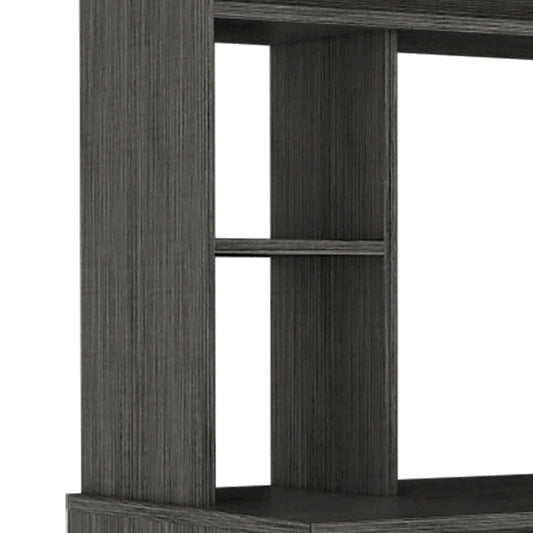 FM Furniture Sawgrass Writing Computer Desk with 5 Open Shelves and Hutch