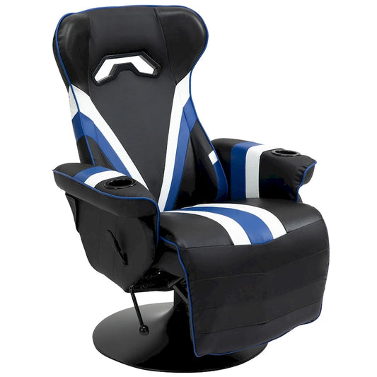 Vinsetto Race Video Game Chair with Reclining Backrest and Footrest, Headrest, and Cup Holder