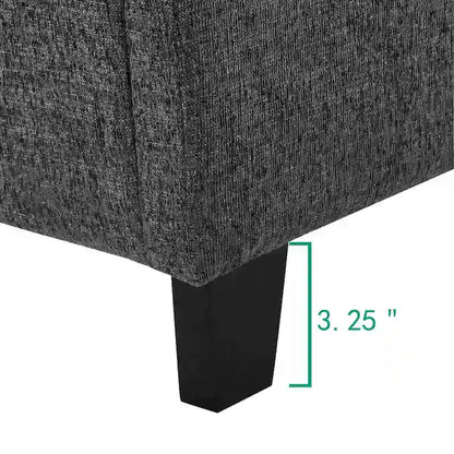 Bridgevine Home Tall Granite Dark Grey Square Headboard Upholstered Platform Bed